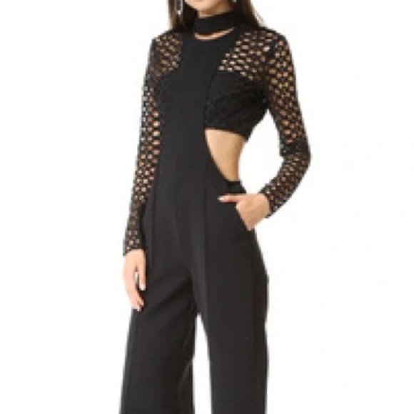 Self-Portrait Pants - Self-Portrait Mack Layered Cutout Jumpsuit